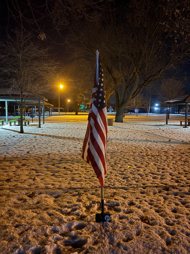 Shovel Flag Posted At The Pit